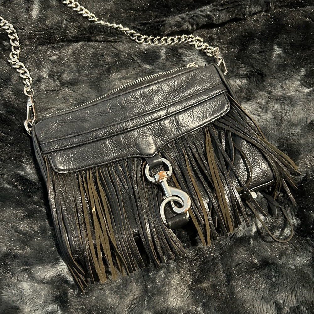 PRE-LOVED REBECCA MINKOFF FRINGE LEATHER CROSSBODY PURSE